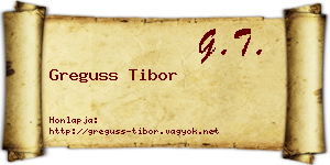 Greguss Tibor névjegykártya